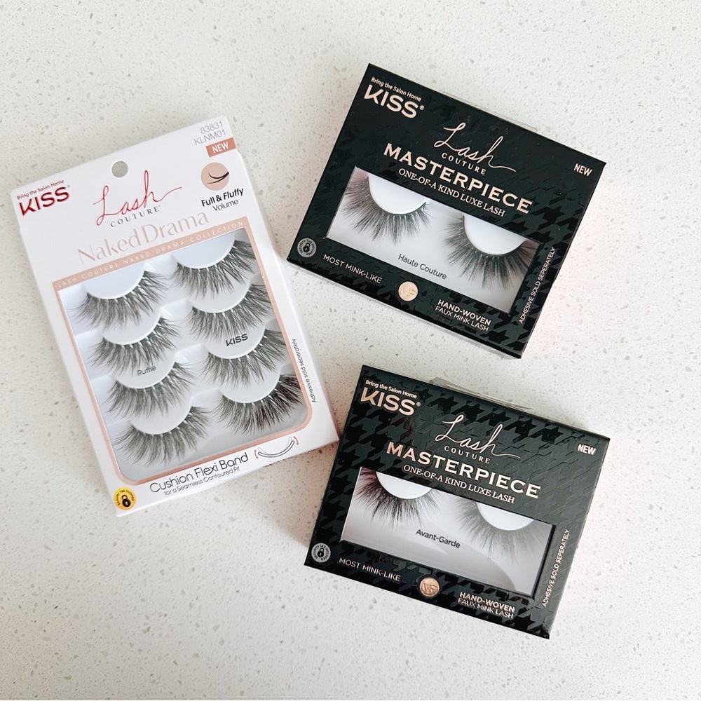 KISS Bundle of 3 Fake Lashes Lash Couture Naked Drama & Masterpiece